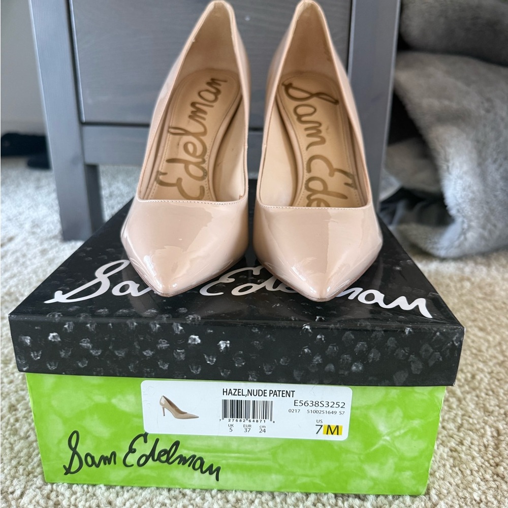 Sam Edelman Nude Patent Heels